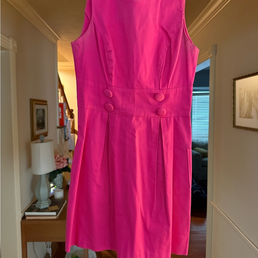 BCX Vibrant Pink Button-Detail Mini Dress